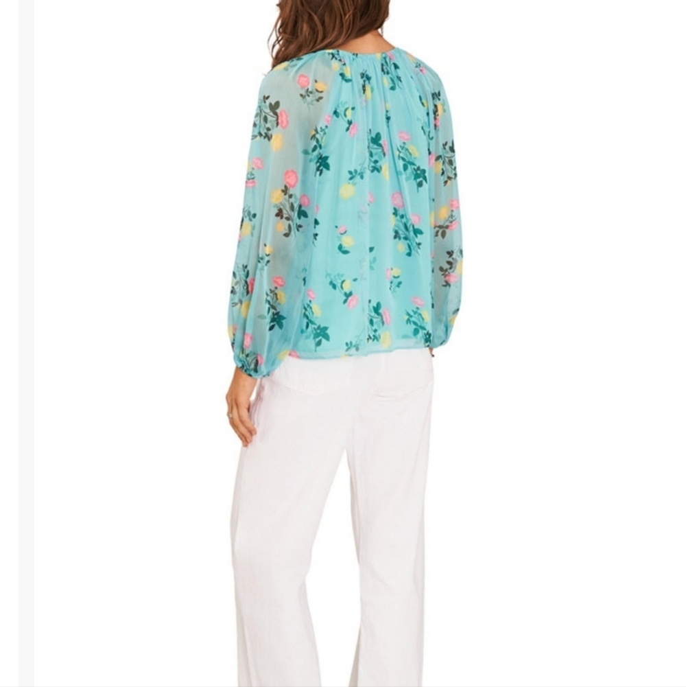 1.STATE Women's Floral Scoop- Neck Long- sleeve Blouse - Picture 3 of 10